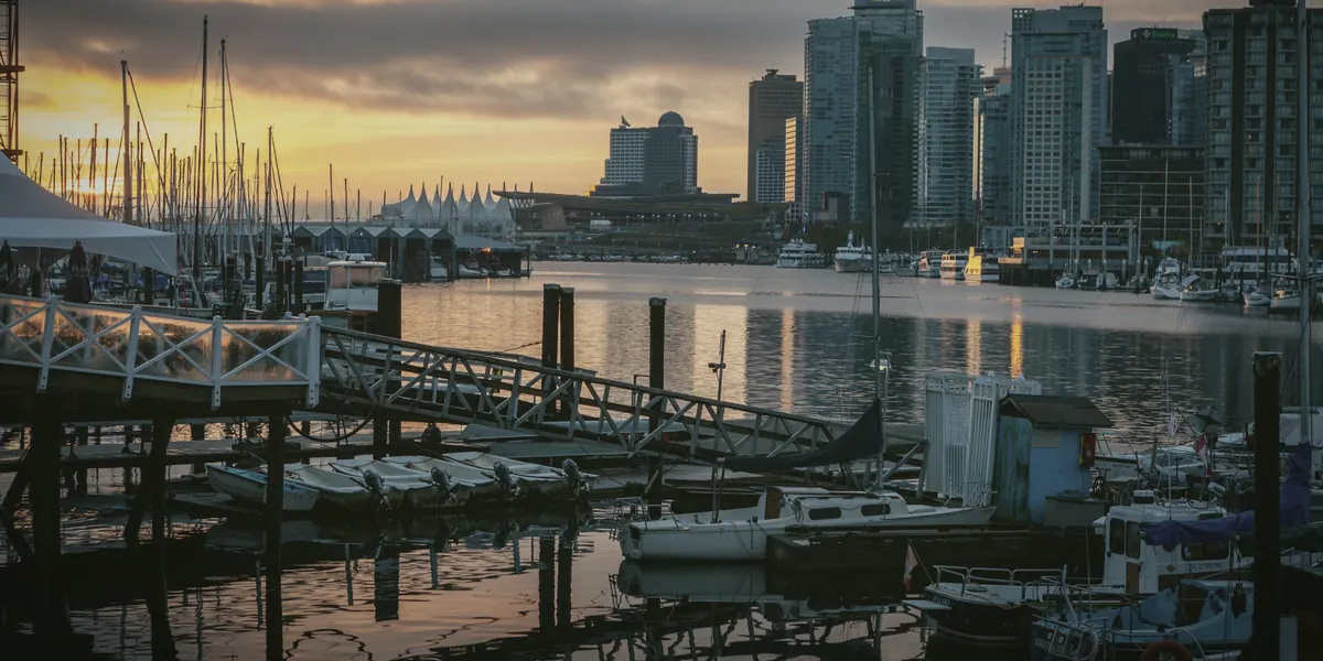 Vancouver harbour and skyline scene for a local car appraisal